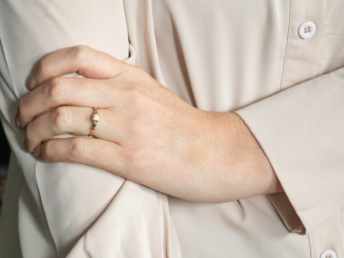 Two Tone Diamond Solitaire Engagement Ring