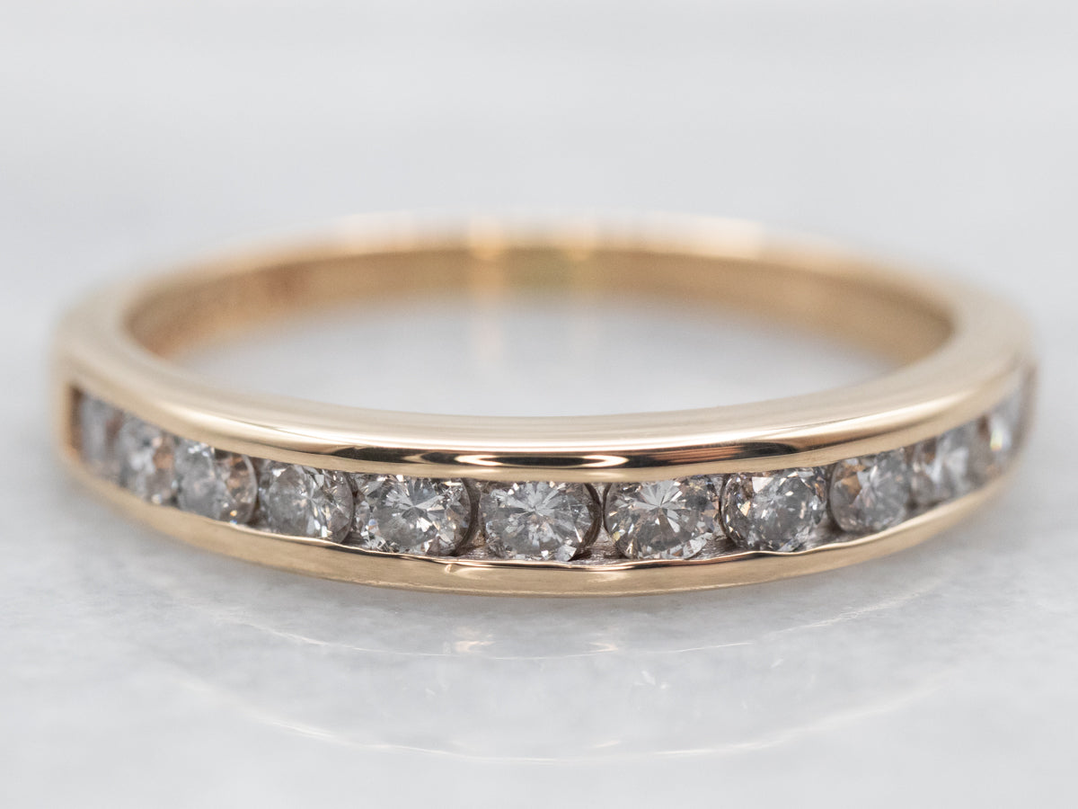 Yellow Gold Channel Set Diamond Wedding Band
