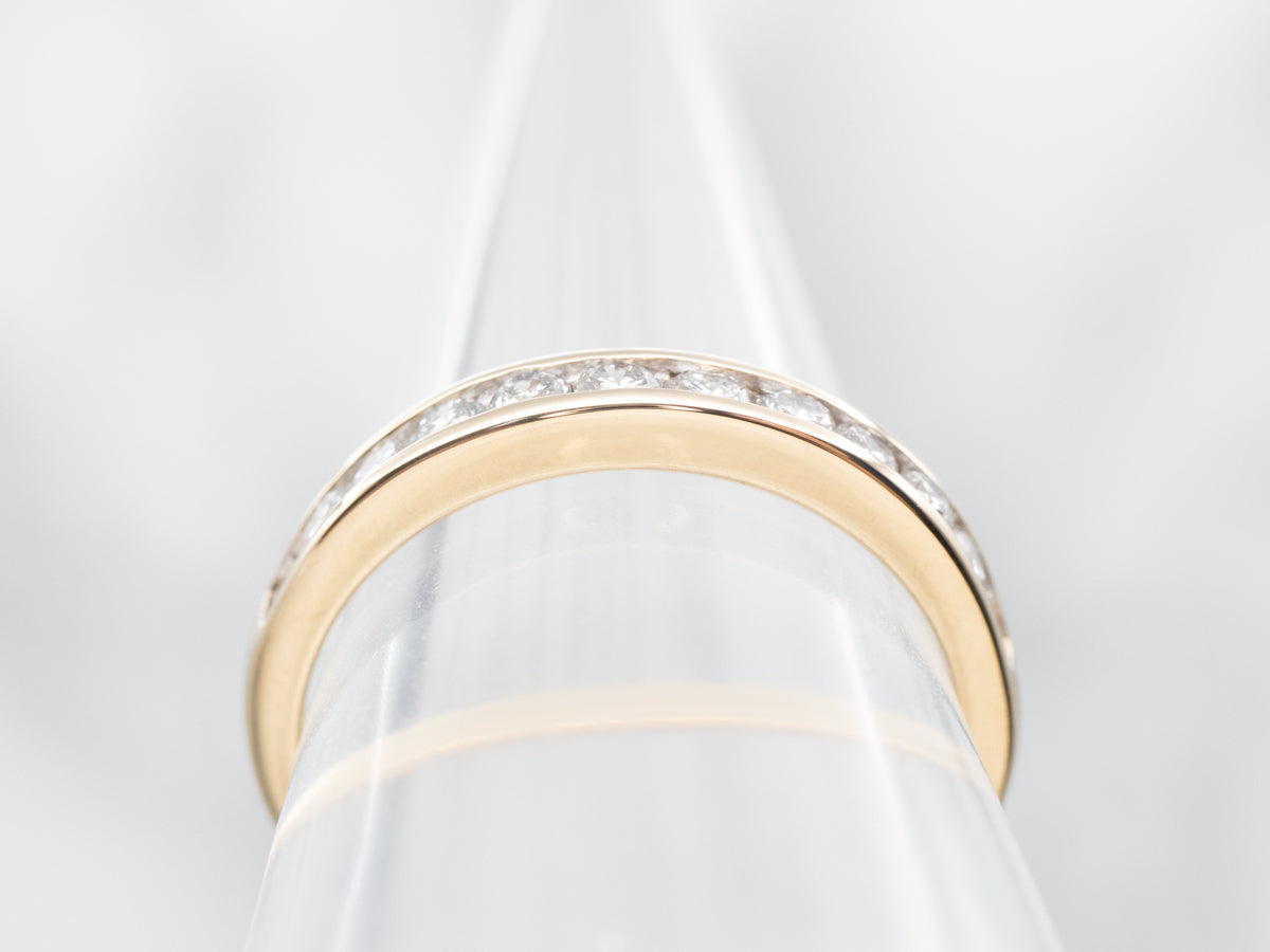 Yellow Gold Channel Set Diamond Wedding Band