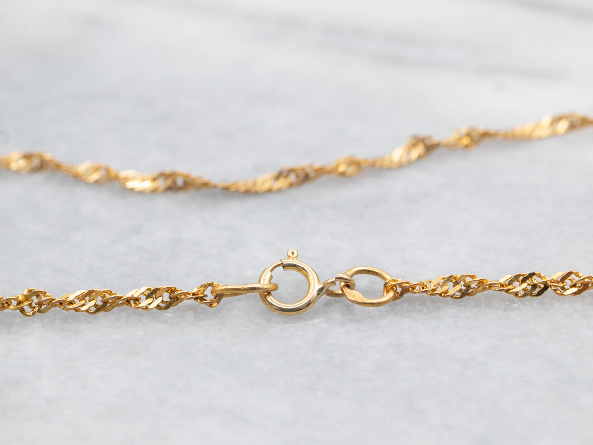 18K Gold Singapore Chain with Spring Ring Clasp