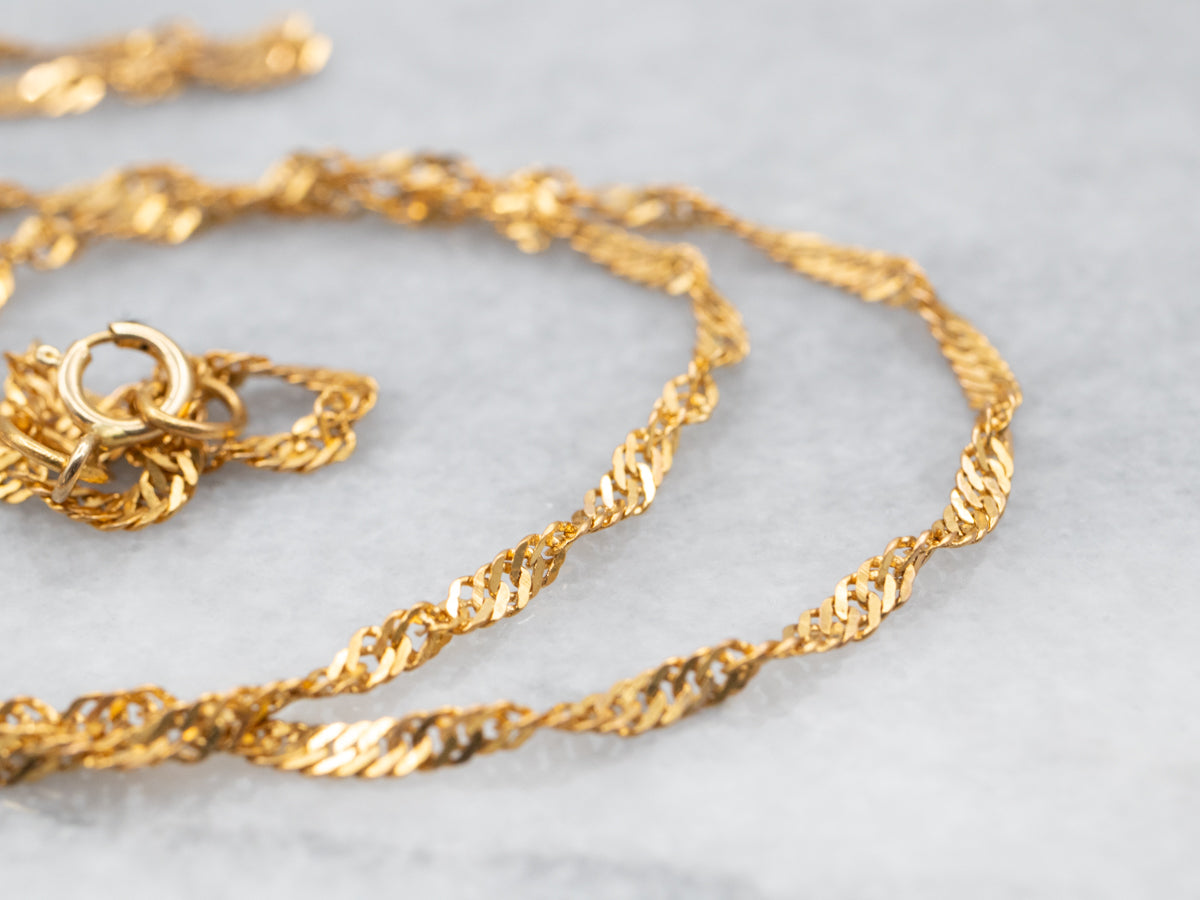 18K Gold Singapore Chain with Spring Ring Clasp