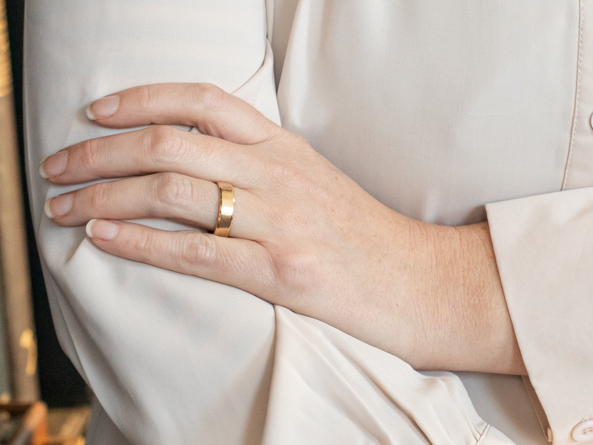 Yellow Gold Floral Wedding Band