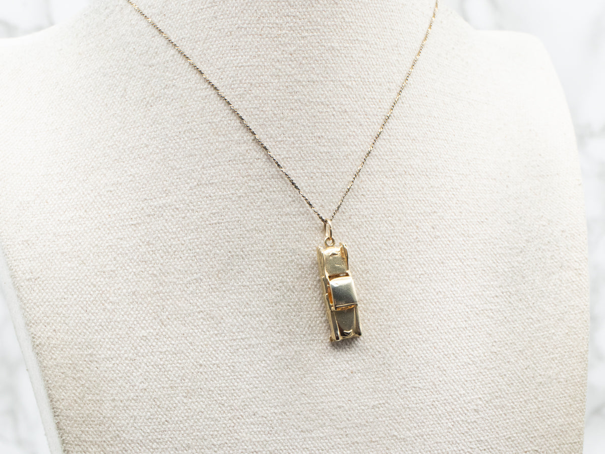 Yellow Gold Car Charm with Spinning Wheels