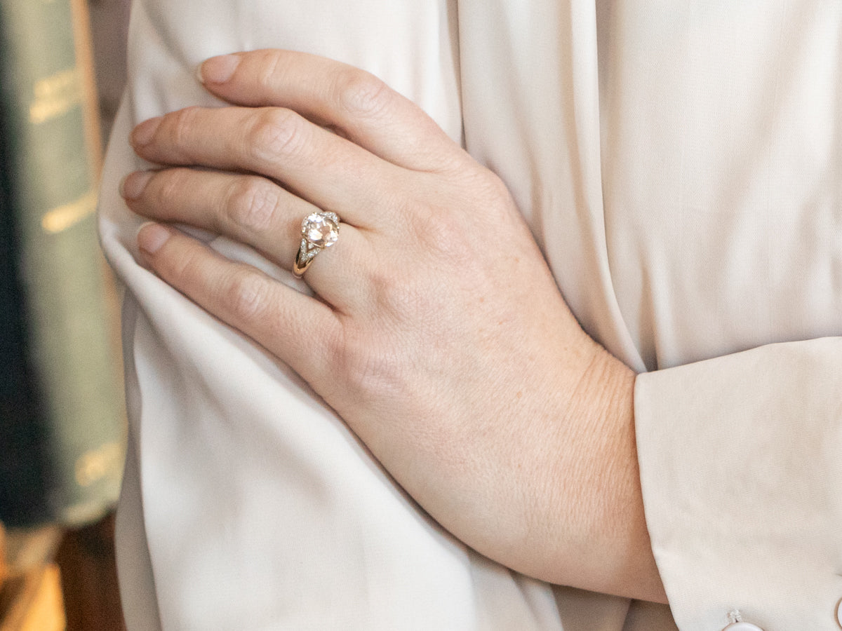 Modern Gold Morganite and Diamond Ring