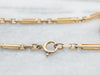 Yellow Gold Elongated Link Necklace with Spring Ring Clasp