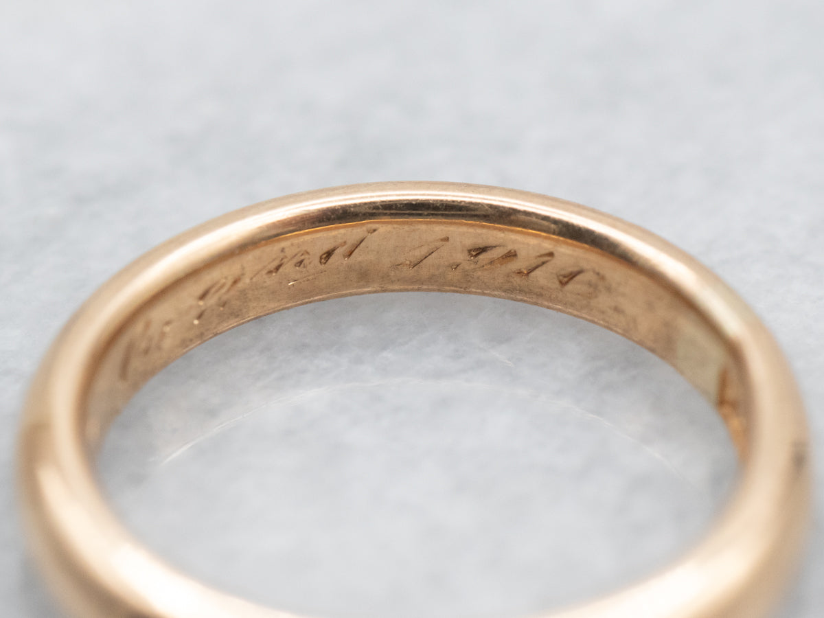 Yellow Gold Plain Wedding Band