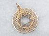 Yellow Gold Star of David with Filigree Frame