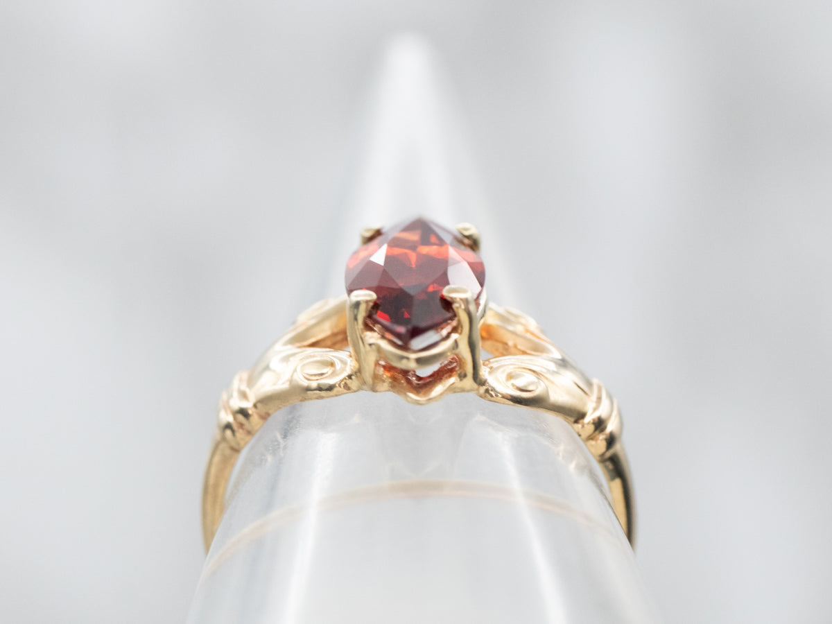 Vintage Marquise Cut Garnet Ring