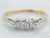 Mixed Metal Yellow Gold and Platinum Three Stone Diamond Engagement Ring