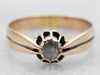 Yellow Gold Rose Cut Diamond Solitaire Engagement Ring with Split Shank
