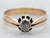 Yellow Gold Rose Cut Diamond Solitaire Engagement Ring with Split Shank