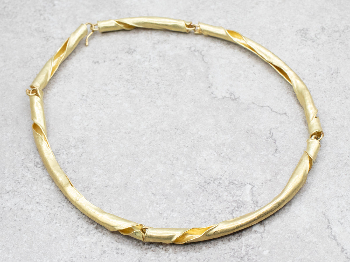 Artisan Signed Twisting Structured Necklace