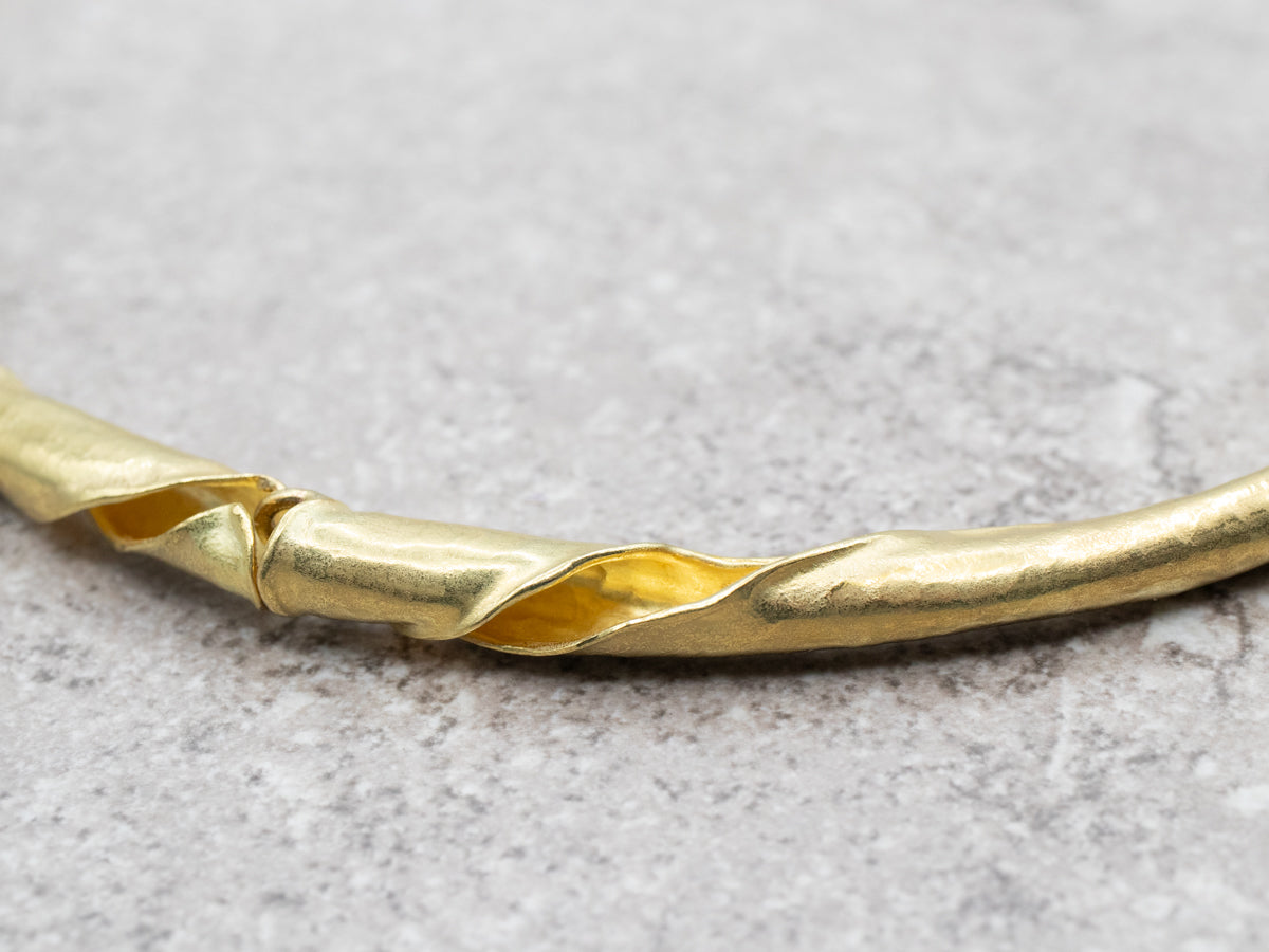 Artisan Signed Twisting Structured Necklace