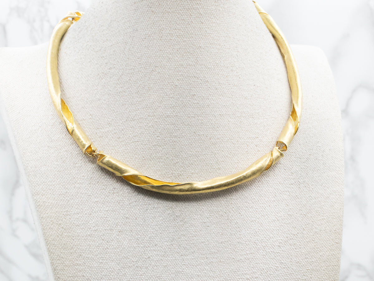 Artisan Signed Twisting Structured Necklace