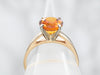 Two Tone Yellow and White Gold Round Cut Citrine Solitaire Ring