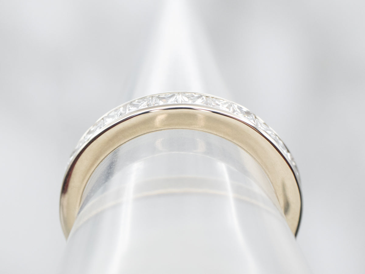 White Gold Princess Cut Diamond Wedding Band