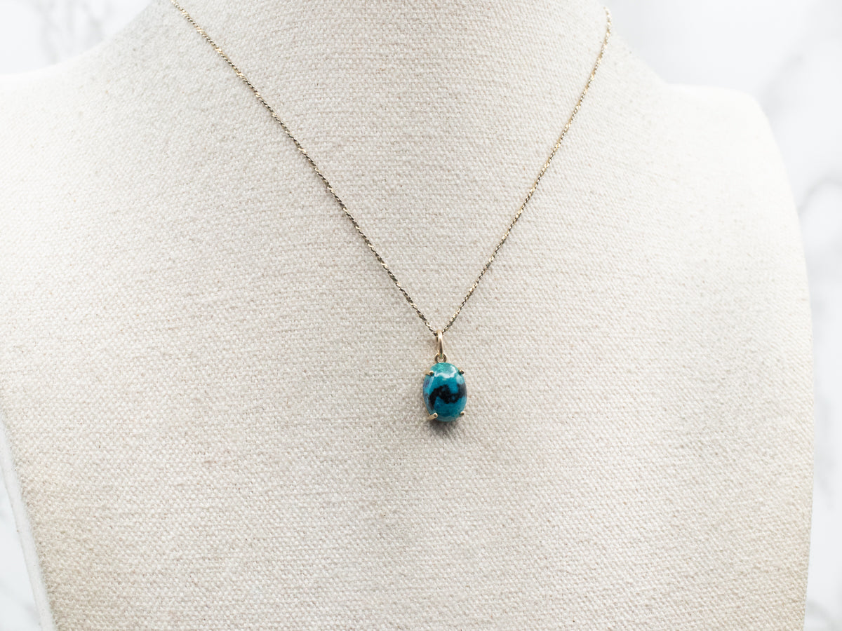 Chrysocolla Solitaire Pendant
