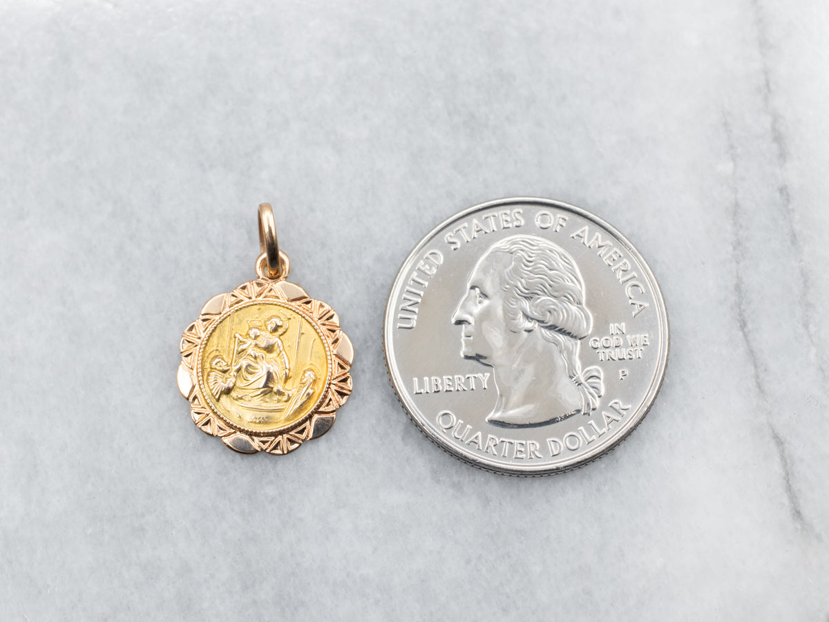 Colgante de medalla religiosa