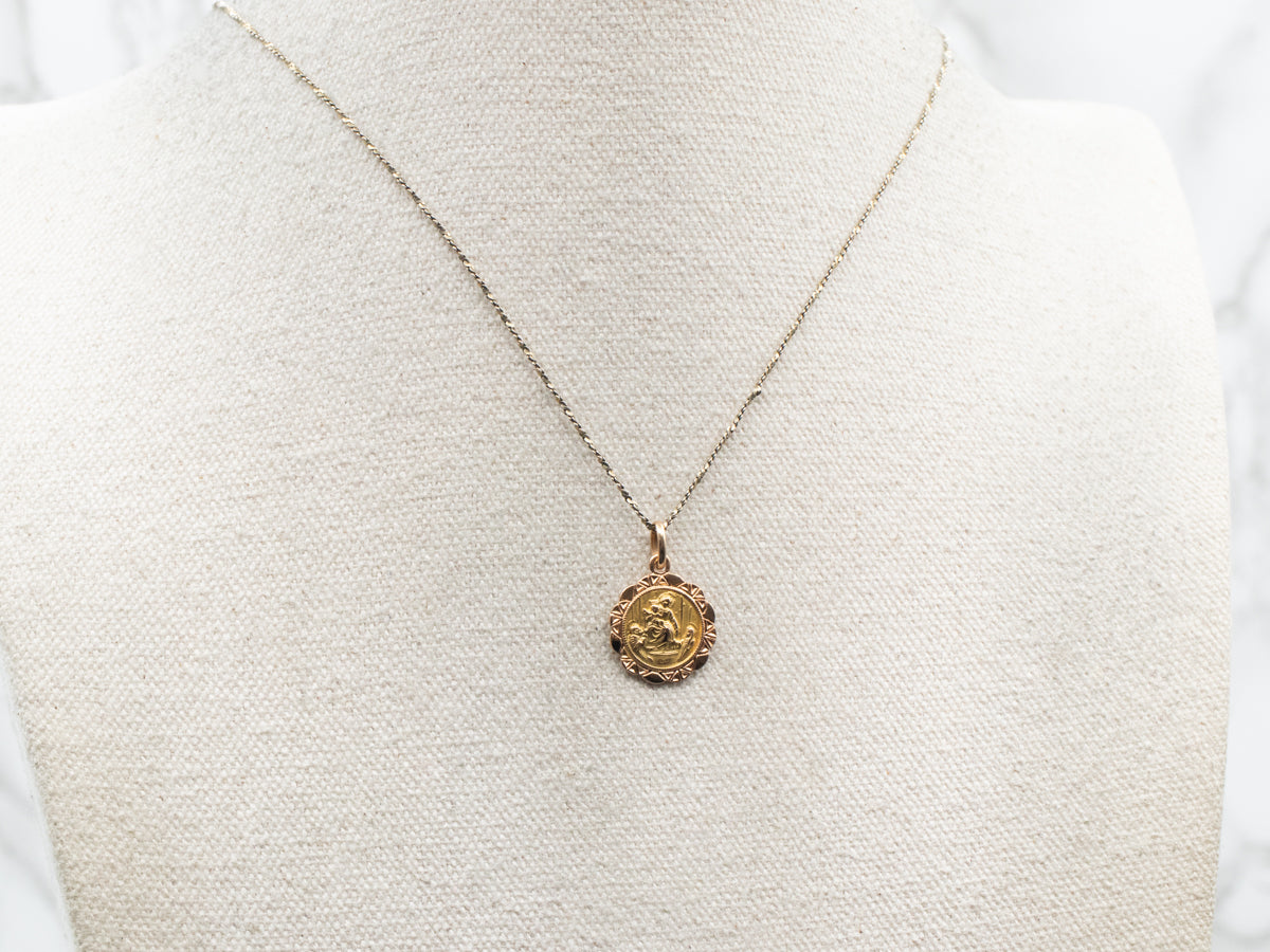 Colgante de medalla religiosa