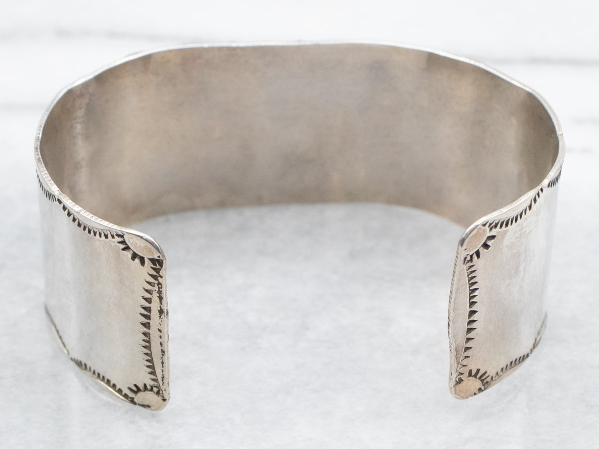 Sterling Silver Native American Double Turquoise Cuff Bracelet