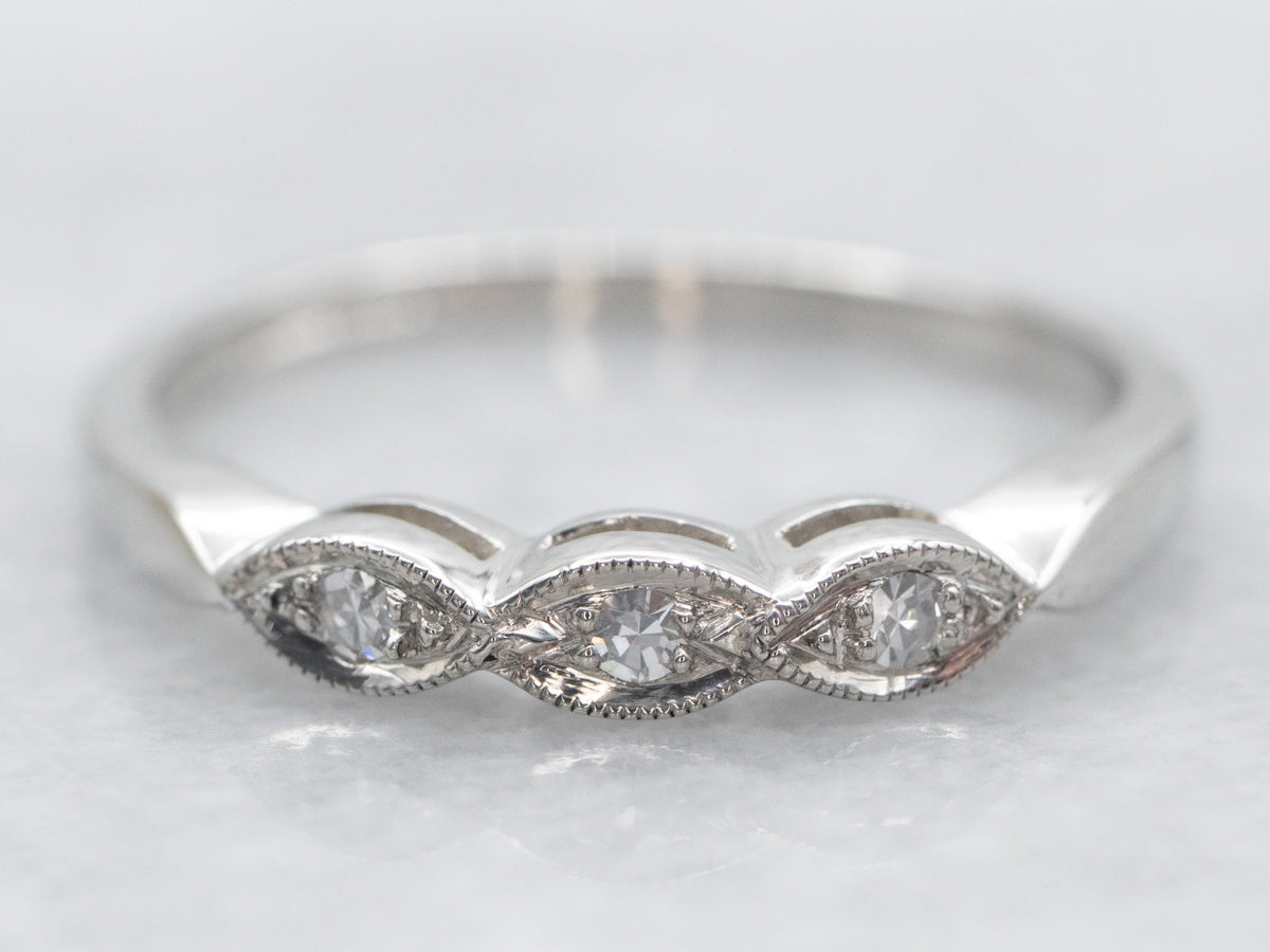Diamond Marquise Shaped Wedding Band