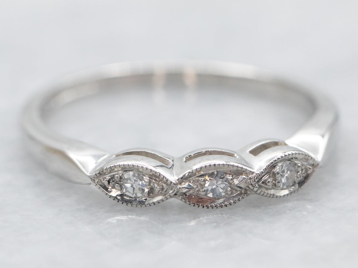 Diamond Marquise Shaped Wedding Band