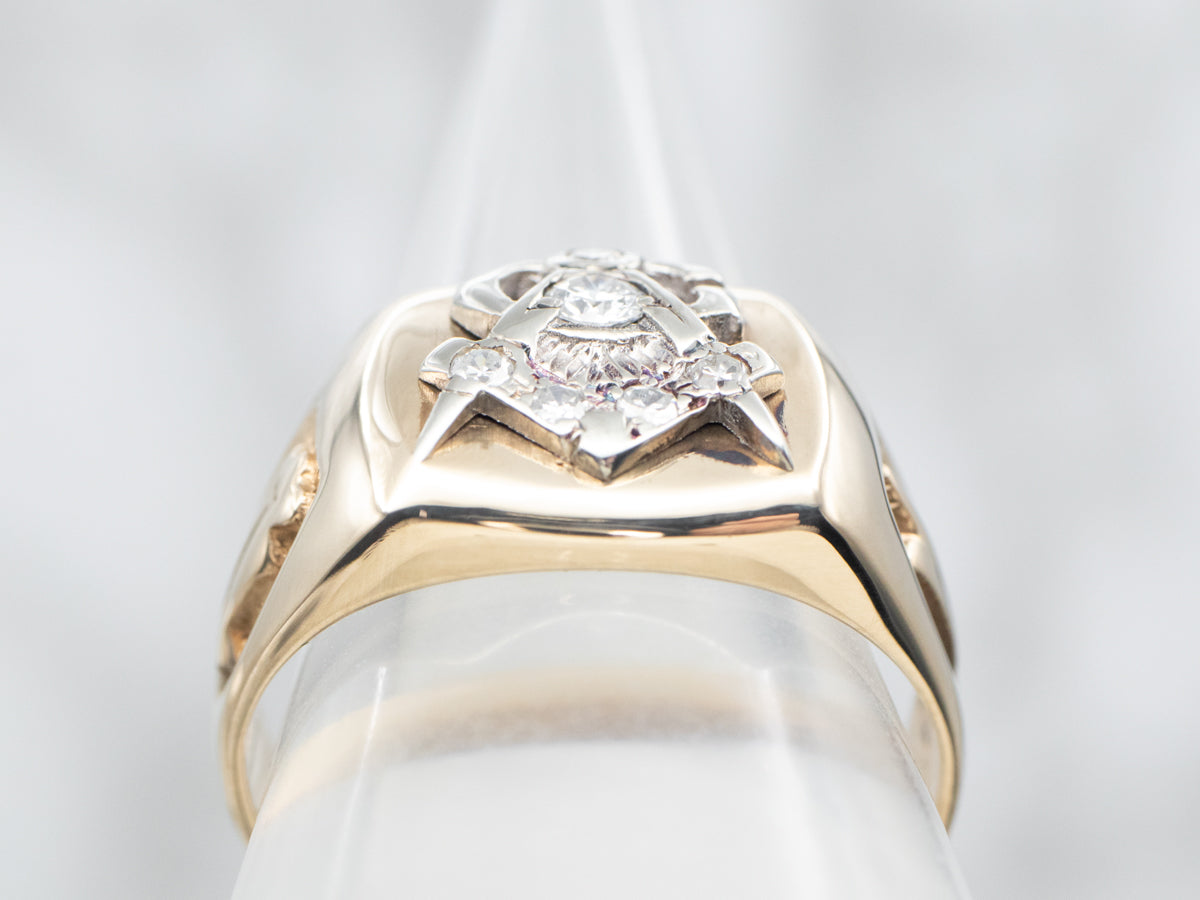 Men's Masonic Vintage Diamond Ring