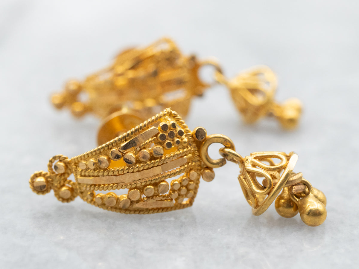 Stunning 22K Yellow Gold Drop Earrings