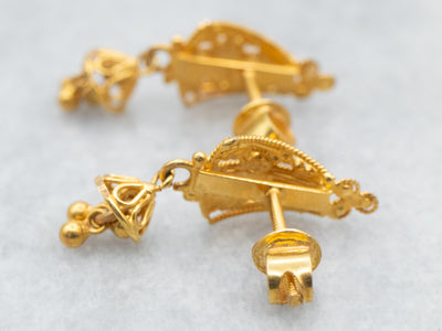 Stunning 22K Yellow Gold Drop Earrings