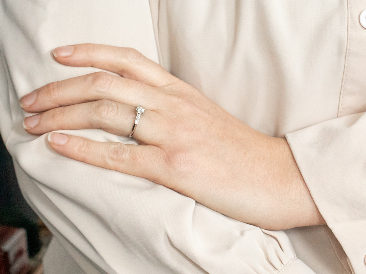 Platinum GIA Certified Diamond Engagement Ring