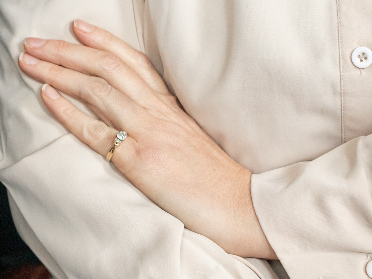 Princess and Marquise Cut Diamond Engagement Ring