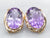 Bold Amethyst White Topaz and Gold Stud Earrings