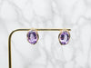 Bold Amethyst White Topaz and Gold Stud Earrings