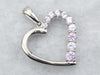 White and Pink Sapphire Open Heart Pendant
