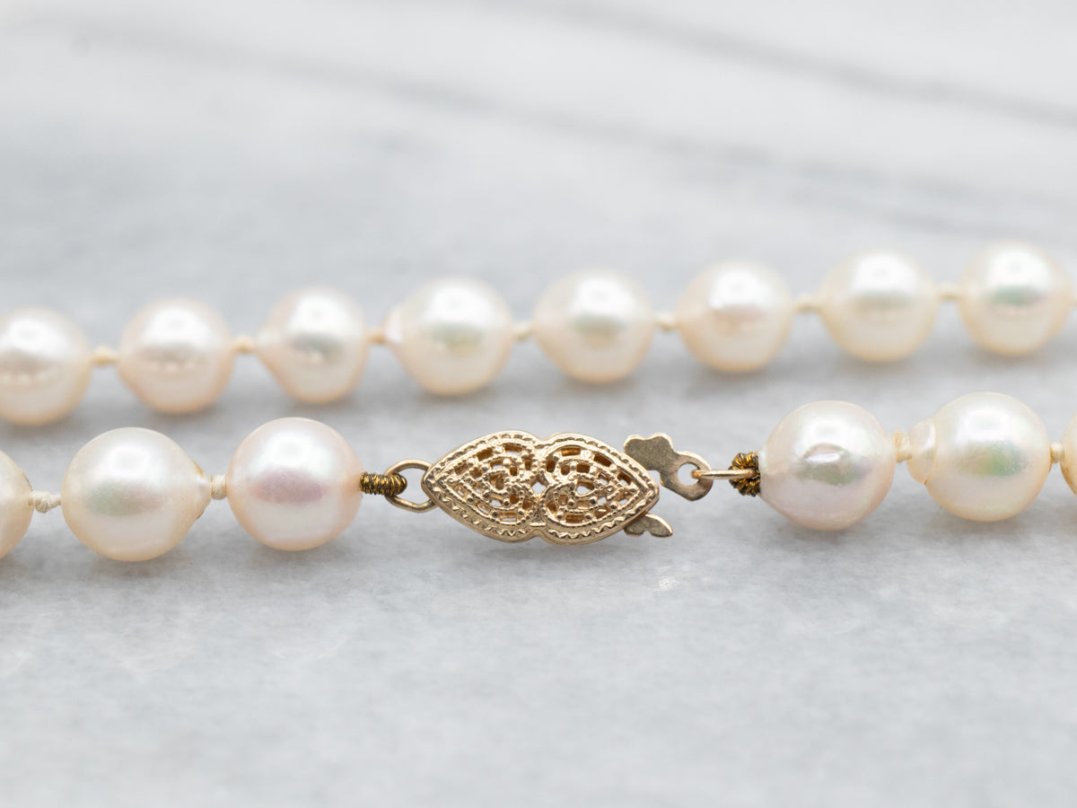 Long Beaded Pearl Necklace