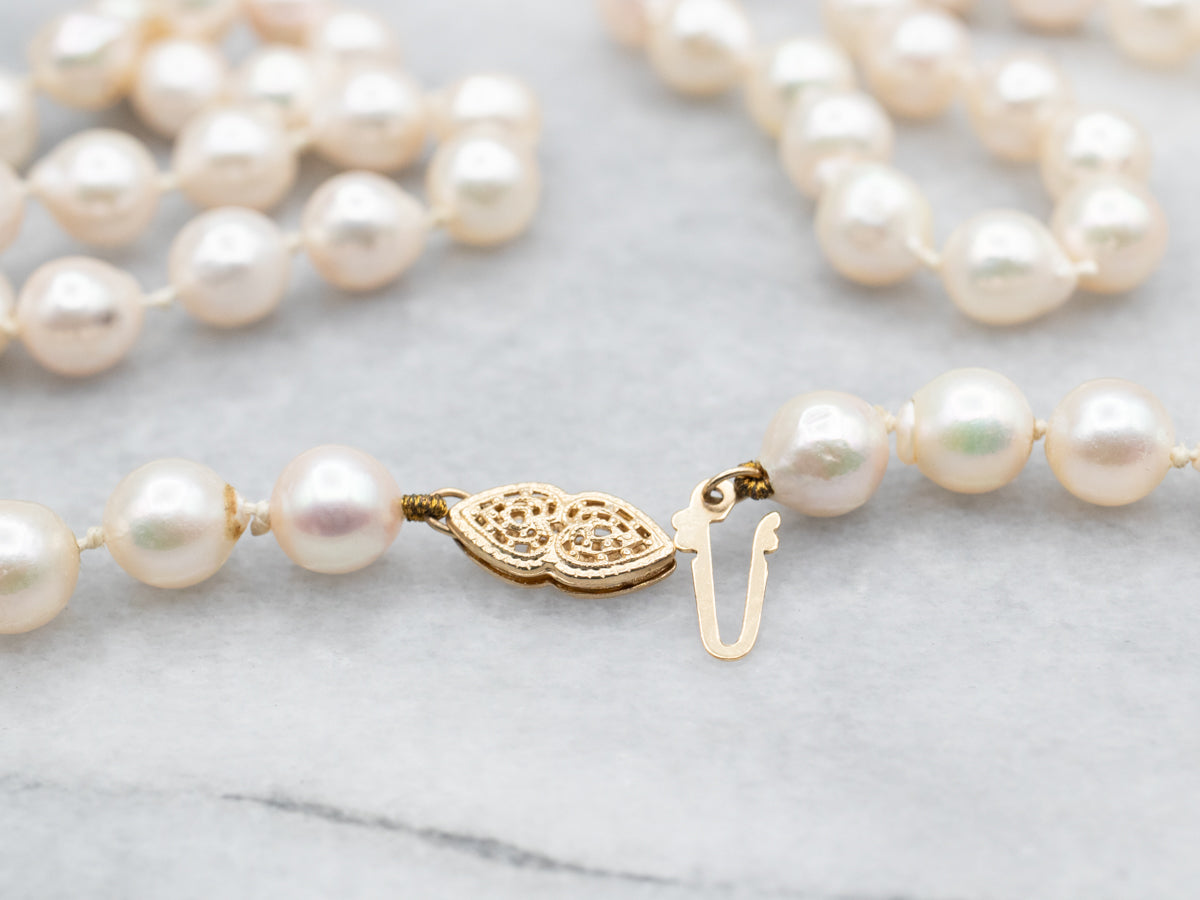 Long Beaded Pearl Necklace