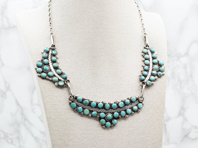 Sterling Silver Turquoise Panel Necklace