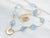 Yellow Gold Aquamarine Bead Station Necklace with Pendant
