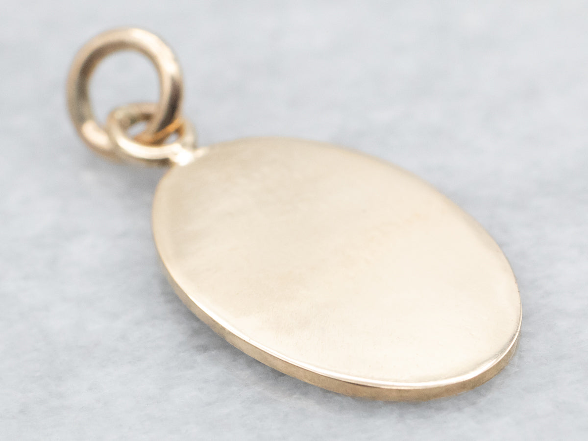 Colgante de disco ovalado de oro grabable