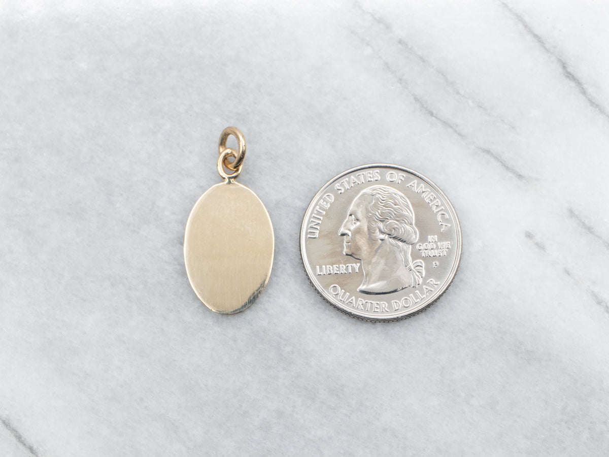 Colgante de disco ovalado de oro grabable