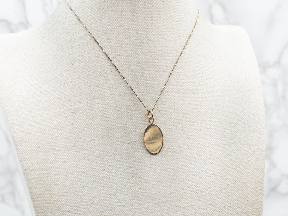 Colgante de disco ovalado de oro grabable