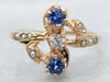 Antique Diamond Sapphire and Seed Pearl Ring