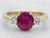 Ruby Three Stone Diamond Ring