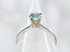 Platinum Teal-Blue Sapphire Solitaire Engagement Ring