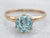 Antique Rose Gold Blue Zircon Solitaire Ring