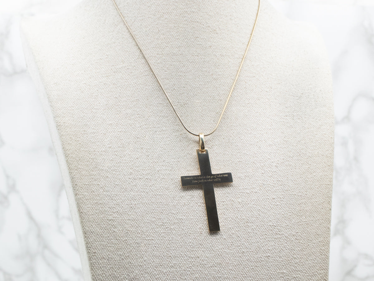 Engraved Cross Pendant