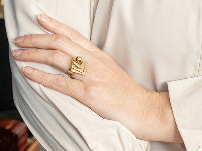 Vintage Gold Kinetic Movement Ring