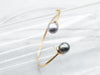 18-Karat Gold Grey and Black Pearl Bracelet