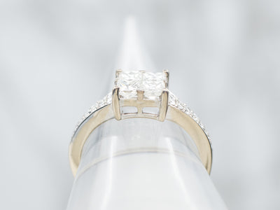 Modern Gold Princess Cut Diamond Engagement Ring