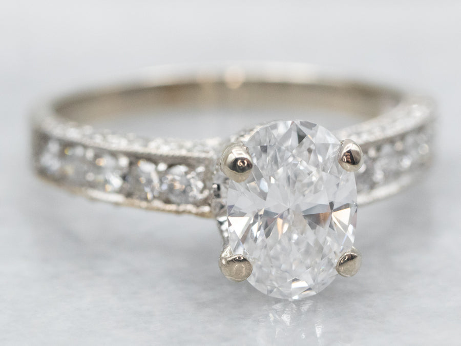 Modern Oval Cut Diamond Engagement Ring